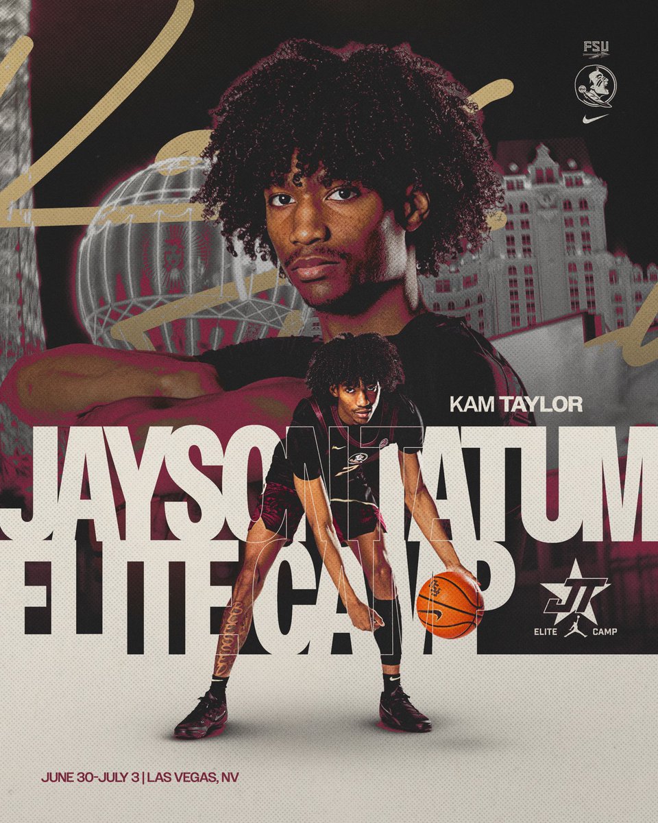 FSUHoops's tweet photo. Vegas Bound ‼️

Kam Taylor is headed to the exclusive Jayson Tatum Elite Camp. 

#NoleFamily | #Connected 🍢 https://t.co/hqqOPYhgHH