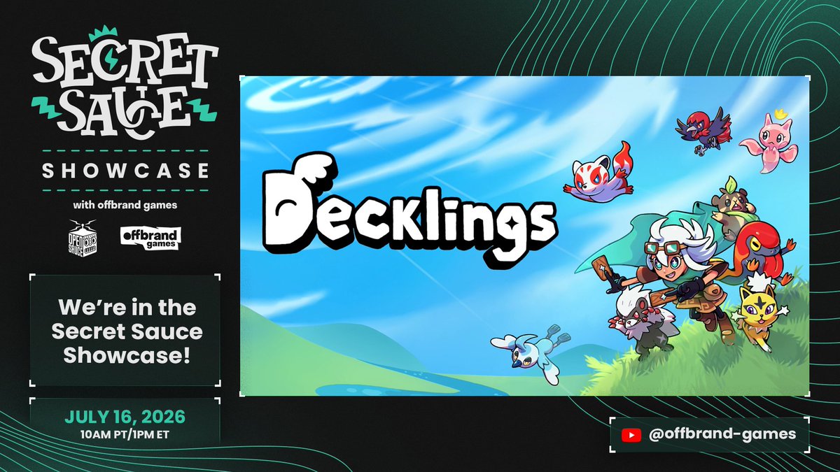 DarkLizardGames's tweet photo. 🤫 Shhh... can you keep a secret?   
Decklings is officially part of Secret Sauce hosted by @offbrand_games!

We can't wait to showcase the game, meet incredible developers, and share this adventure with amazing players. See you there on July 16! https://t.co/mQd2gYb1g0