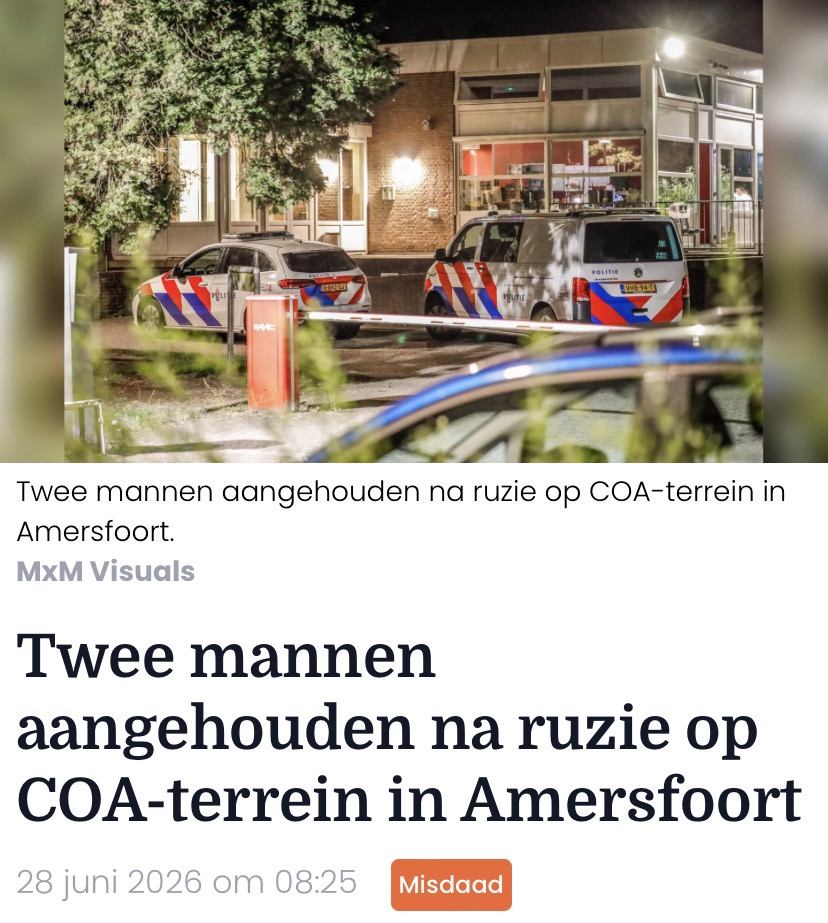 Steekpartij op COA-locatie in Amersfoort