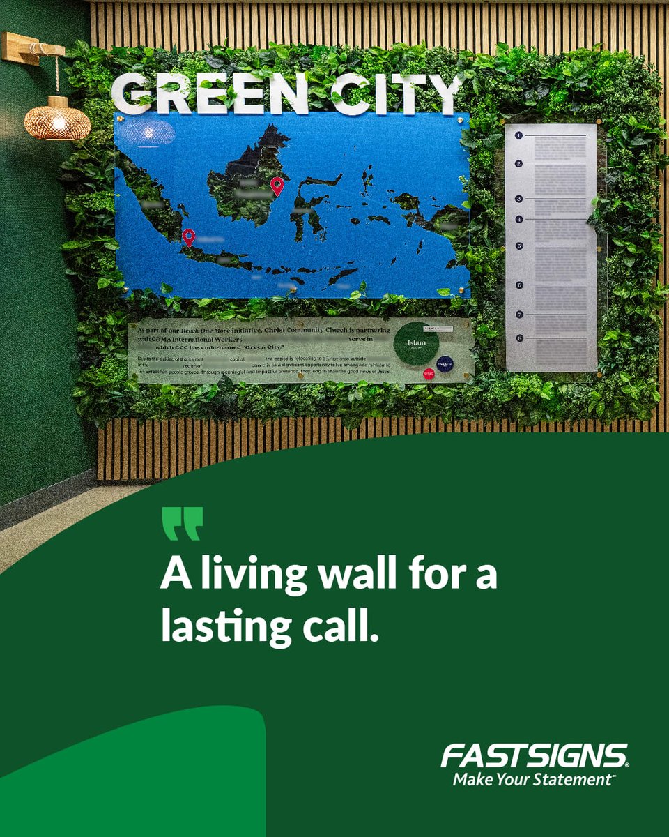 FASTSIGNS's tweet photo. Bring biophilic elements into interior environments with custom displays that inform and engage visitors. 

https://t.co/Y1irvTNbh4

#FASTSIGNS #MakeYourStatement #EnvironmentalSignage #BiophilicDesign https://t.co/fo056cOH0f