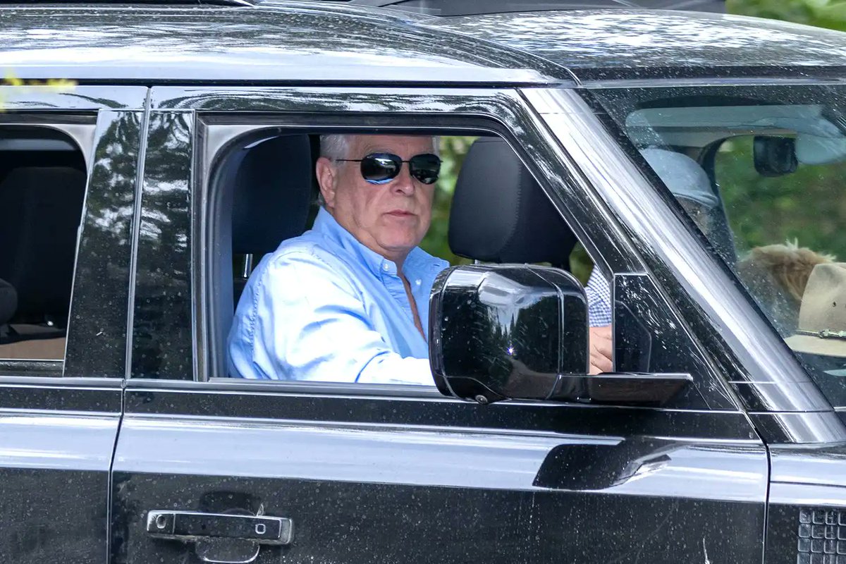 ShakeLS's tweet photo. Look who is about and about joining the Royal family in the Sandringham horse trials? Prince Andrew the nonce, pedophiles best friend and children sex trafficker laundering money brother of the King. Oh and he still has his police security lol 😂 https://t.co/wBHUUl1f2O