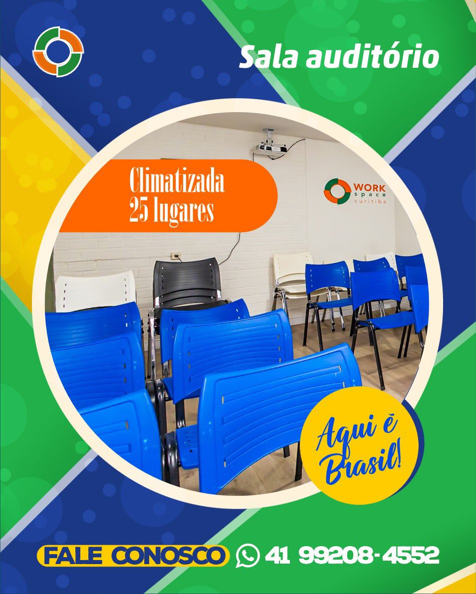 WorkSpaceCurit1's tweet photo. Nossa sala auditório foi pensada para receber grandes ideias, proporcionar conforto e criar experiências profissionais marcantes. 

Seu evento começa em um espaço preparado para inspirar. Vem pra cá!

Entre em contato pelo Whats: 41 99208-4552
https://t.co/YqUG0WFP4Q https://t.co/hz7ALkXyFo