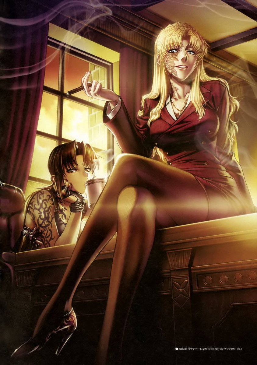 retro_anime's tweet photo. Black Lagoon artwork by Rei Hiroe https://t.co/5l91qAgMtz