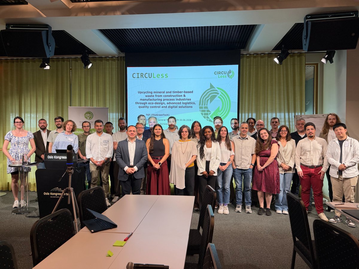 CIRCULess's tweet photo. ♻️ CIRCULess M24 General Assembly – Day 2 | Oslo, Norway 🇳🇴
✨ Day 2 of the CIRCULess Month 24 (M24) General Assembly concluded with productive discussions, collaborative planning, and a shared commitment to advancing circular solutions for the construction sector.

🌟 One of the major highlights of the day was the Standardization Workshop, which brought consortium partners together to discuss how standardization can accelerate the large-scale adoption of circular construction materials and innovative technologies.

💡 Key takeaways from the workshop:
◾ Strengthening collaboration with European and international standardization bodies.
◾Aligning project results with existing and emerging standards.
◾Identifying opportunities to support the large-scale adoption of circular construction solutions.
◾Planning future contributions that will extend the impact of CIRCULess beyond the project's lifetime.

👏 Throughout the day, partners also:
◾Reviewed progress across the project work packages.
◾Discussed upcoming milestones and deliverables.
◾Explored strategies to maximize the long-term impact of CIRCULess.
◾Shared ideas on translating research into practical industrial applications.

A big thank you to all our partners for their active participation, valuable contributions, and collaborative spirit. Together, we are driving innovation and helping build a more circular, resilient, and sustainable construction sector.

🚀 On to the next milestone!

#CIRCULess #CircularEconomy #CircularConstruction #EUProjects #ConstructionMaterials #Standardization #Innovation #Sustainability #HorizonEurope #Collaboration

🌍 Consortium: ASEMlab - Norwegian University of Science and Technology (NTNU) I AIMEN Centro Tecnológico I Holcim I Omtre I FORESTIA I Gjøvik Kommune I R-NanoLab - National Technical University of Athens I DTU - Technical University of Denmark I Luleå University of Technology I UNE - Asociación Española de Normalización I IRES I Global Consulting Sustainability AS I Eindhoven University of Technology I TECNALIA Research & Innovation I Volbas I University of Thessaly I bAvenir I TheGreenTech I Zerofect I University of Hertfordshire