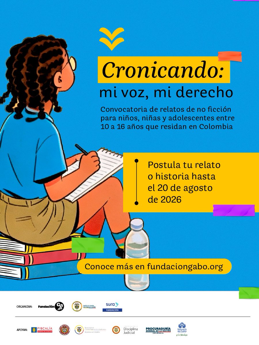 FundacionGabo's tweet photo. Antes de hablar sobre el país que queremos construir para la niñez, debemos escuchar cómo ellos y ellas lo imaginan.Por eso, te presentamos #Cronicando:MiVoz,MiDerecho una iniciativa que invita a los niños, niñas y adolescentes del país a contar sus ideas, historias y percepciones.👧🏻🧒🏽
Descubre más aquí. 👉🏻 https://t.co/jMhjp4wWFB