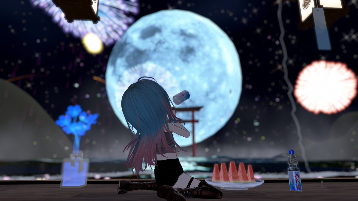 KIRAcyosuVRC's tweet photo. おはよ~
ちょっと早いけど夏を感じてきました!
ラムネとスイカと花火はマストだね~
#VRCChat #とらお https://t.co/atJyjMJhGU