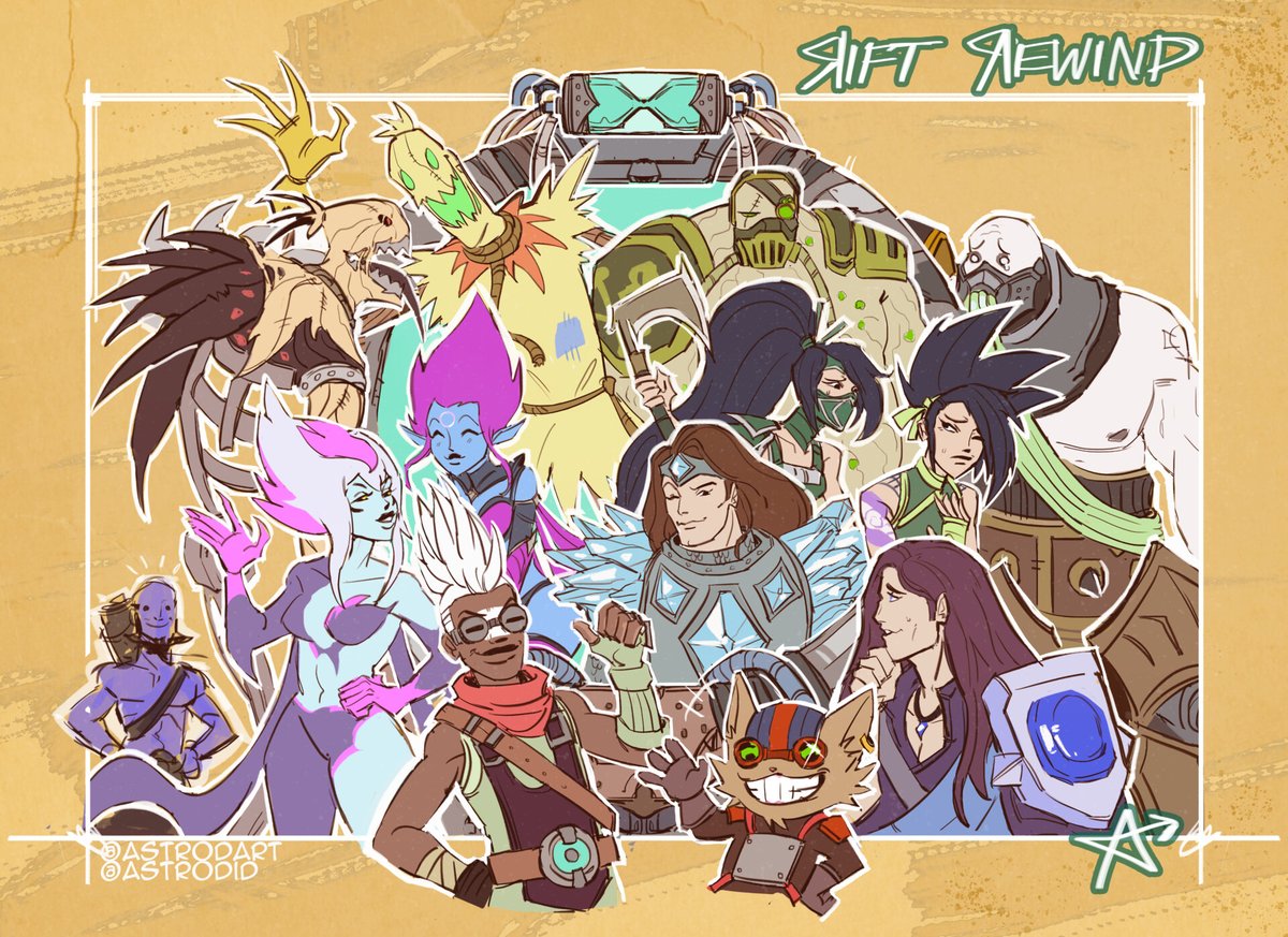 astrodid's tweet photo. with league classic coming soon, i remembered this drawing i did 6 years ago when thinking about riot making a gamemode that would let you play champions before their rework https://t.co/saK2ugIDtw