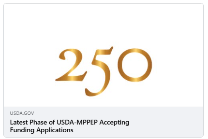 usdaRD's tweet photo. @USDA Radio-  Latest Phase of USDA-MPPEP Accepting Funding Applications - https://t.co/rsj8nsSEcj https://t.co/DYtG6WsLjC