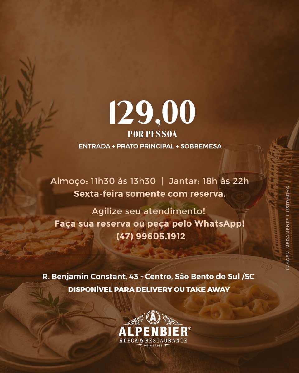 AlpenbierSBS's tweet photo. 😋🥂 Inspirados na tradição das famílias italianas, preparamos um menu especial que celebra a cozinha feita com cuidado e afeto.
#altagastronomia #vinhos #sãobentodosul #turismoemsaobentodosul #SaborAlpenbier #AdegaAlpenbier https://t.co/EFPImeXhSW