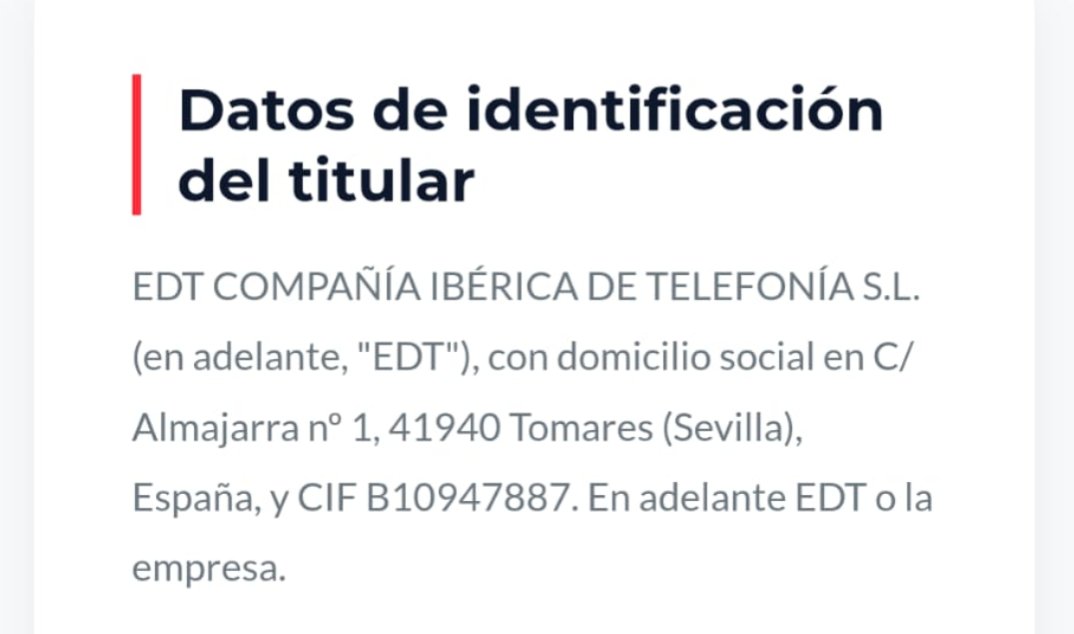RubenSanchezTW's tweet photo. La compañía de telecomunicaciones de Bertín Osborne daba un CIF falso en el "aviso legal" de su página web.

También son falsos los 200 operadores que según el moroso fiscal trabajan en Española de Telefonía y el test de velocidad con el que ha estado captado clientes. https://t.co/k5d4b0RWrz