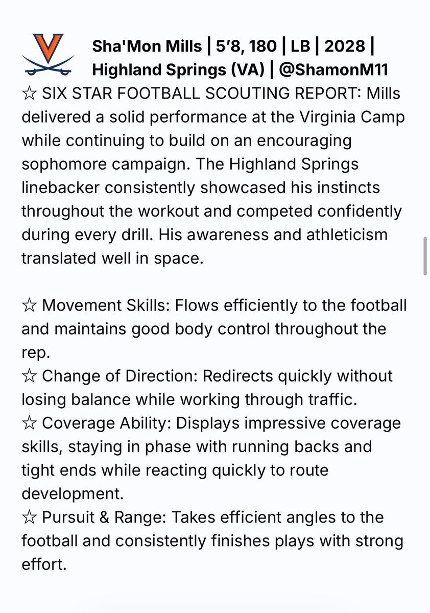 ShamonM11's tweet photo. Thank you @sixstarfootball for the write up!! @RecruitingHSHS https://t.co/6jjRMi3sAj