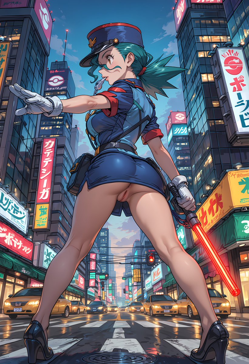 xBottomlessx's tweet photo. #OfficerJenny #PokemonFanart #TrafficOfficer #LowAngleView #Upskirt #Bottomless #NSFWArt https://t.co/nwwirSuiO9