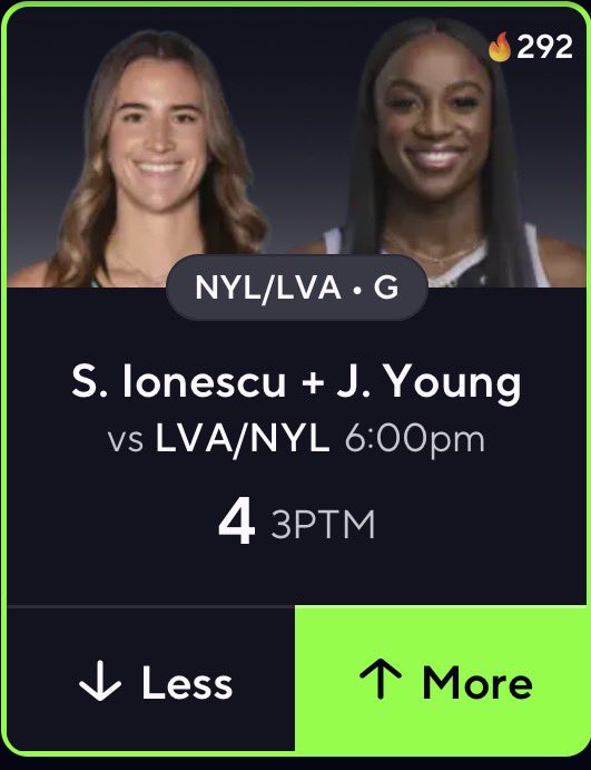 Point5ivee's tweet photo. PrizePicks POTD🤞🤞 might be an early cash #prizepicks #USA #Sportsbetting #WNBA https://t.co/UYCKWuask9