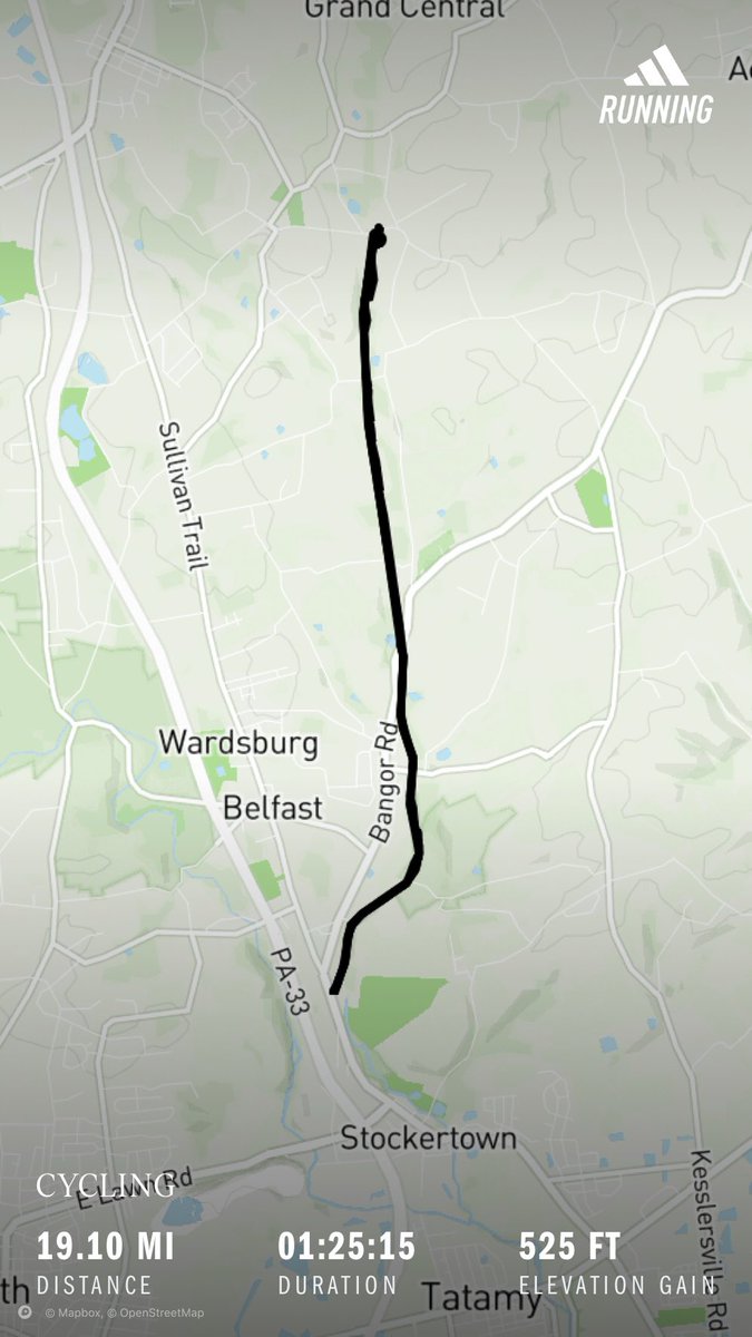 Deubius's tweet photo. Map seems off.  More like 18 1/2 miles https://t.co/WOiWj6KIF9