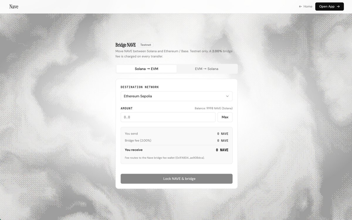NaveDotFinance's tweet photo. Nave Bridge will allow you to bridge supported assets between Solana, Ethereum and Base.

This will be a part of our upcoming BETA Program.

$NAVE will be able to be locked on Solana and minted on Ethereum or Base.

There will only be one Nave Shares Token. https://t.co/F4tqAVZzim