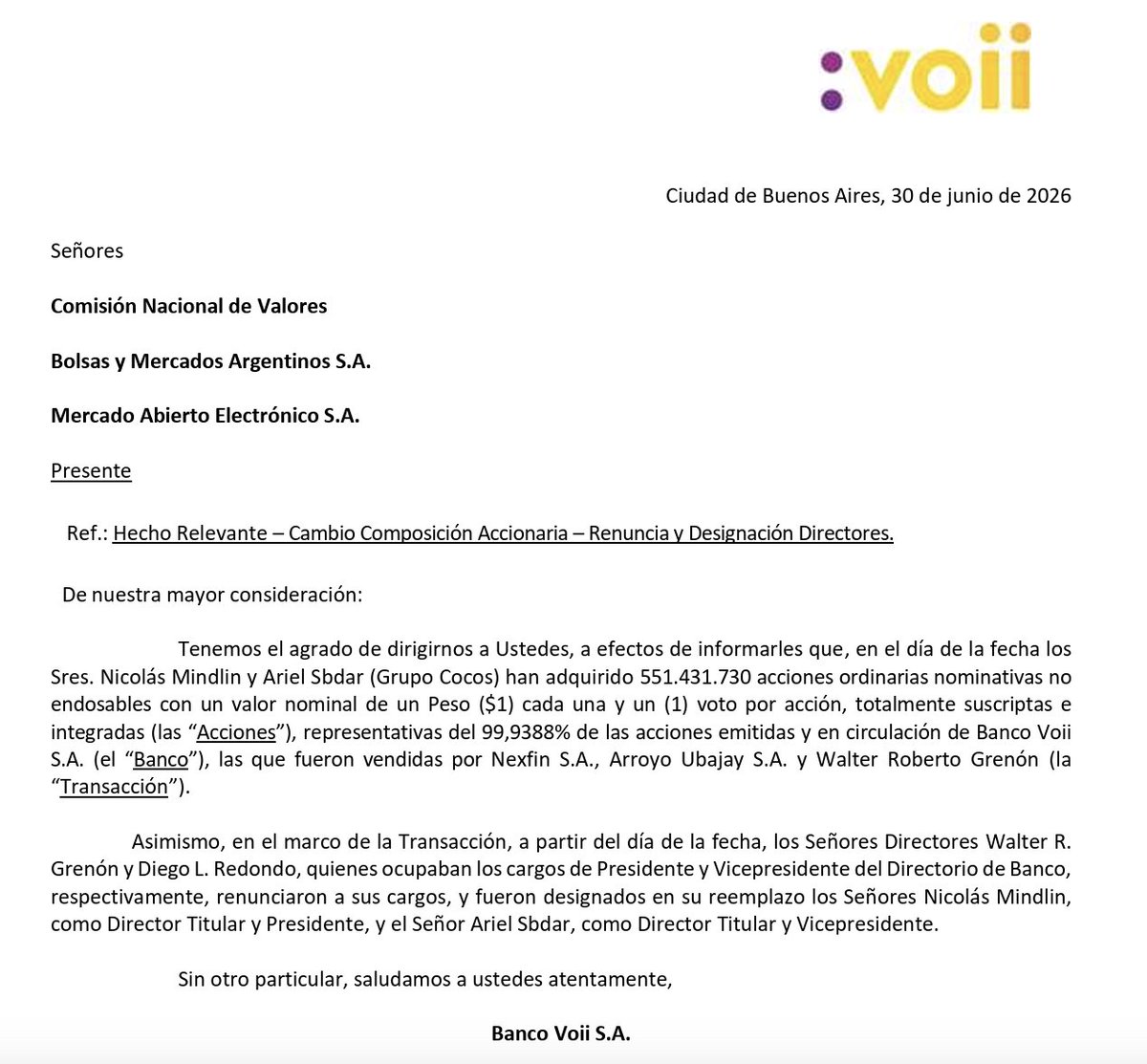 arielsbdar's tweet photo. 🏦🏦🏦🏦🏦🏦🏦🏦🏦🏦 SOMOS BANCOOOOOOOOOO!

OFICIALMENTE ACABAMOS DE COMPRAR LAS ACCIONES DEL BANCO VOII Y A PARTIR DE ESTE MOMENTO @cocoscap SE TRANSFORMÓ EN BANCO!

ARRANCA LA VERDADERA REVOLUCIÓN DEL SISTEMA FINANCIERO PARA MILLONES DE ARGENTINOS! https://t.co/hZa0nAwMlz