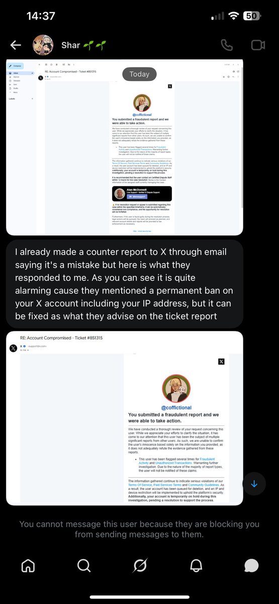 coffictional's tweet photo. hi!!! it’s been a while, hope everyone is well! 

be careful when mutuals dm you out of nowhere about having reported your account on twitter! https://t.co/sZDr6pm0E9