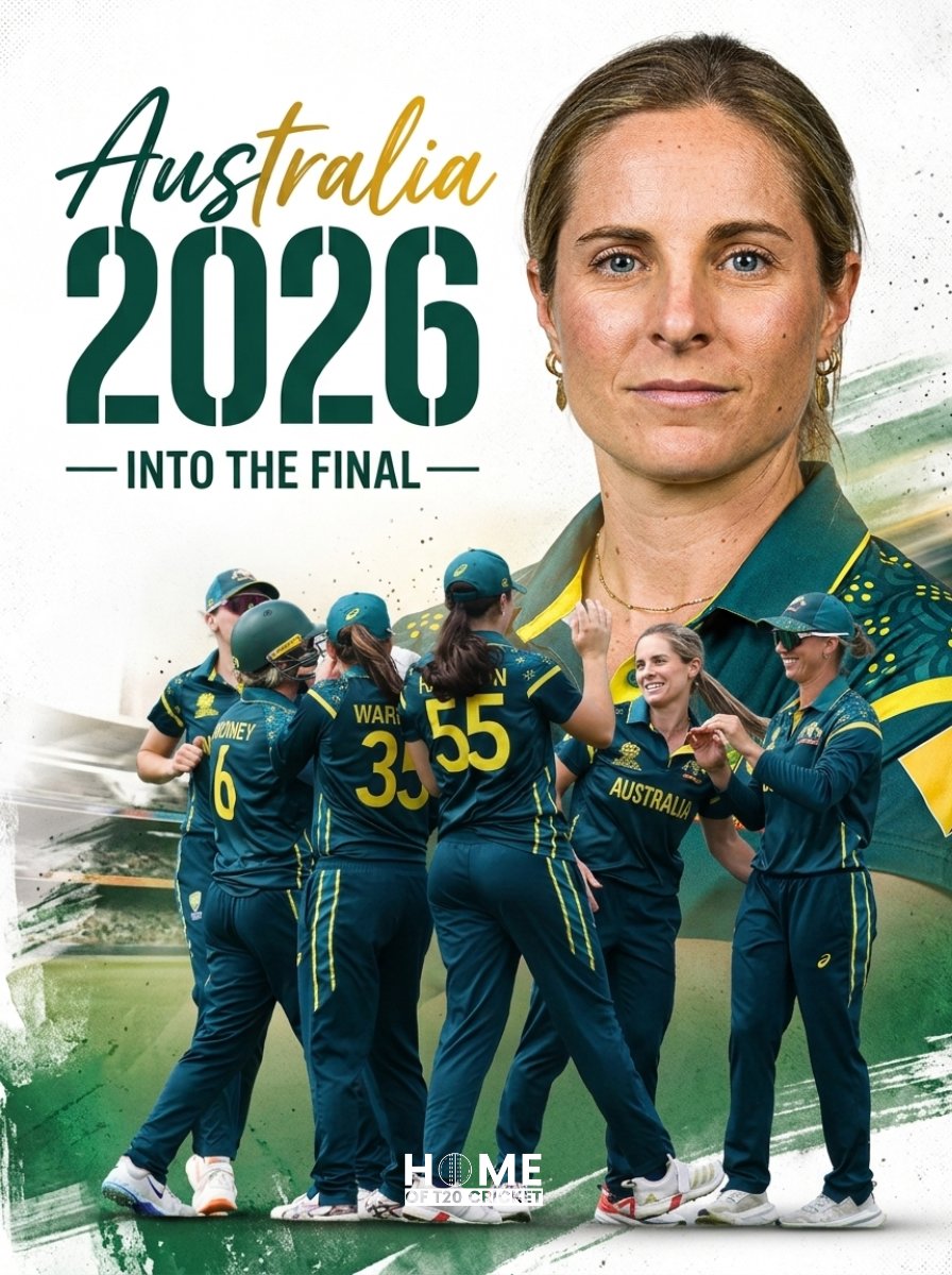 HomeofT20's tweet photo. Australia are one step away from history 🇦🇺🏆

The six-time champions storm into their eighth Women’s T20 World Cup final and now stand just one victory away from extending their record with title No. 7 💚💛🔥

#WIvsAUS #AUSvWI #T20WorldCup https://t.co/m0jYaPbdOe