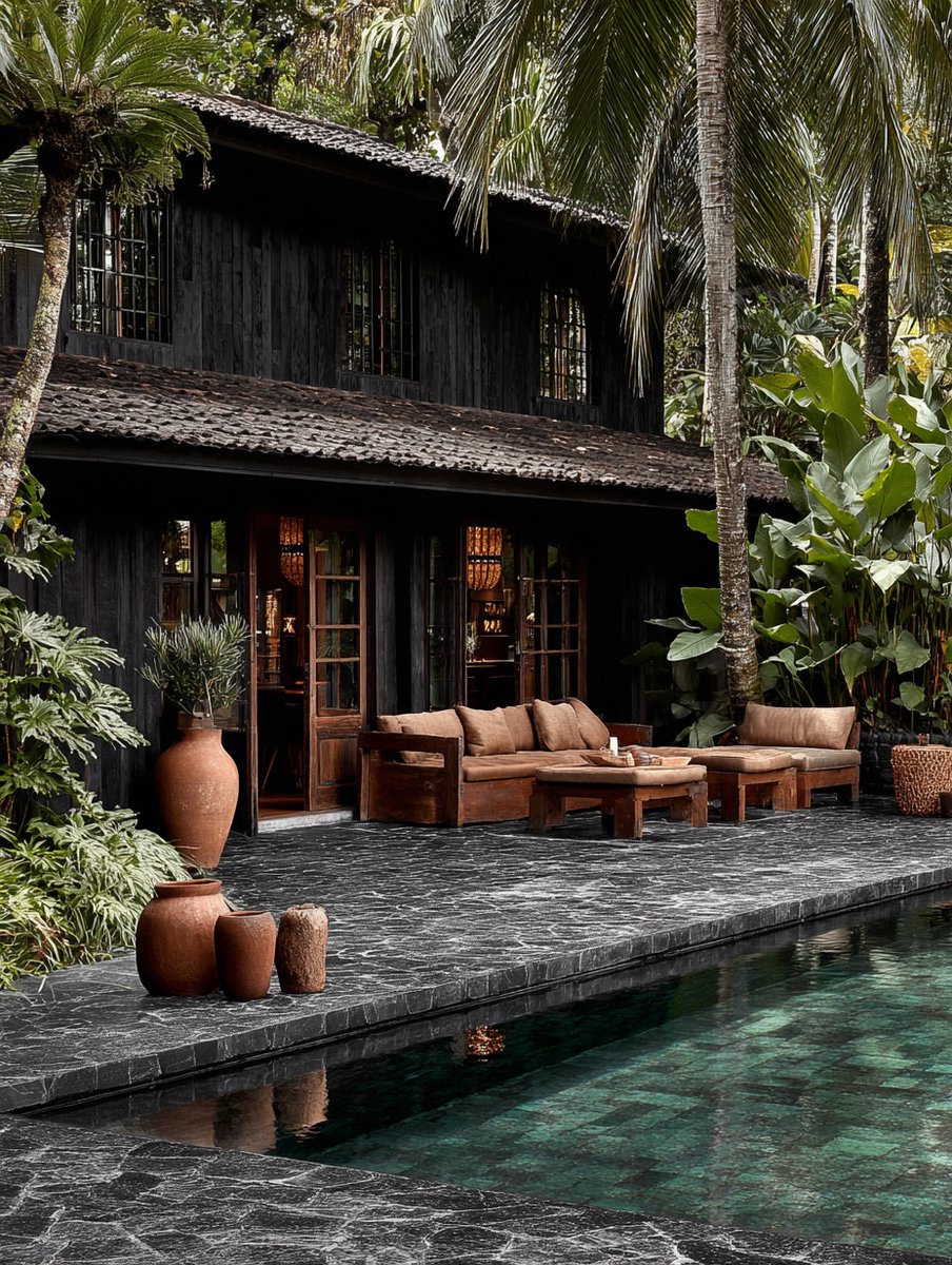 HOUSEPORN___'s tweet photo. dark balinese interior https://t.co/w6DQEo1mGT
