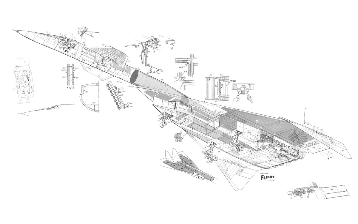 TucsonFulcrum's tweet photo. Cutaway del North American Aviation XB-70 Valkyrie https://t.co/xw4gSEUL9H