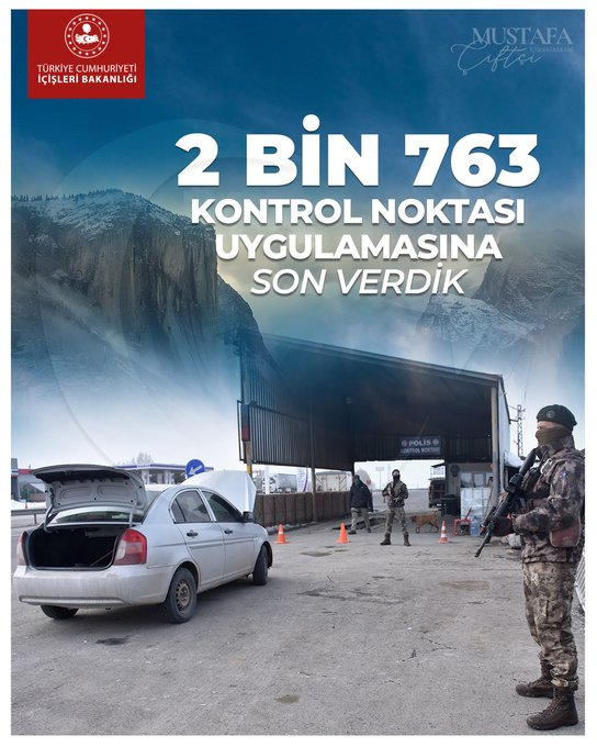 İçişleri Bakanı Çiftçi'den Güvenlikte Yeni Dönem: 2763 Kontrol Noktası Uygulamasına Son Verildi