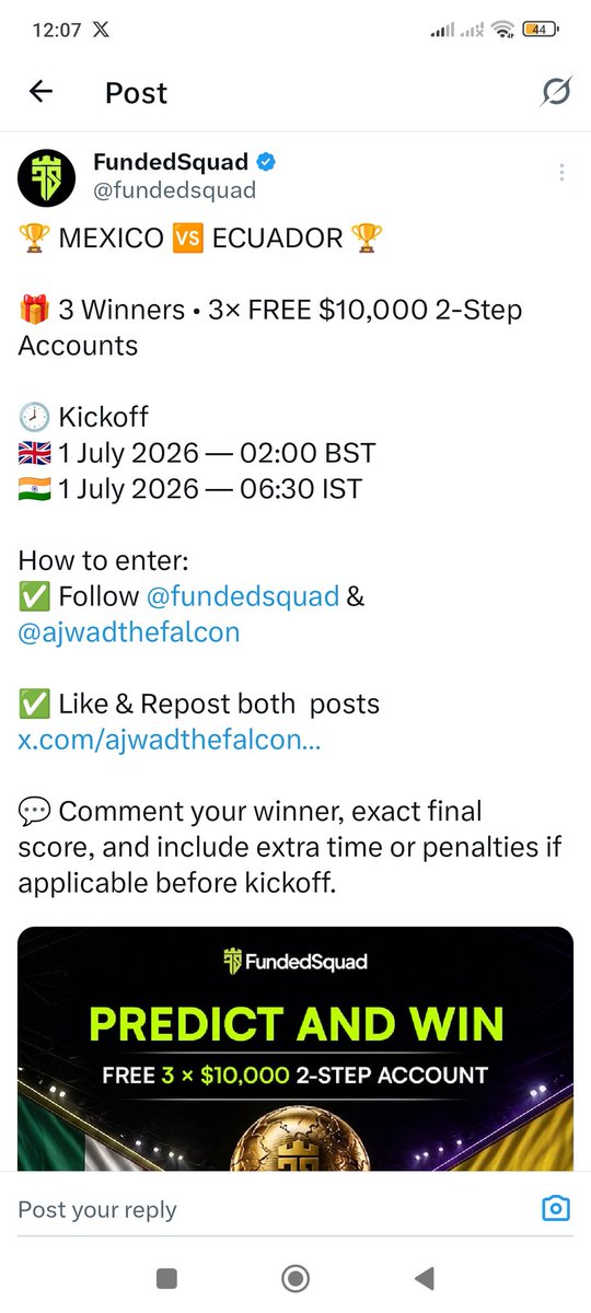 Rane_72's tweet photo. @fundedsquad @ajwadthefalcon MEXICO 2 - 1 ECUADOR https://t.co/mfc7ODxGLM