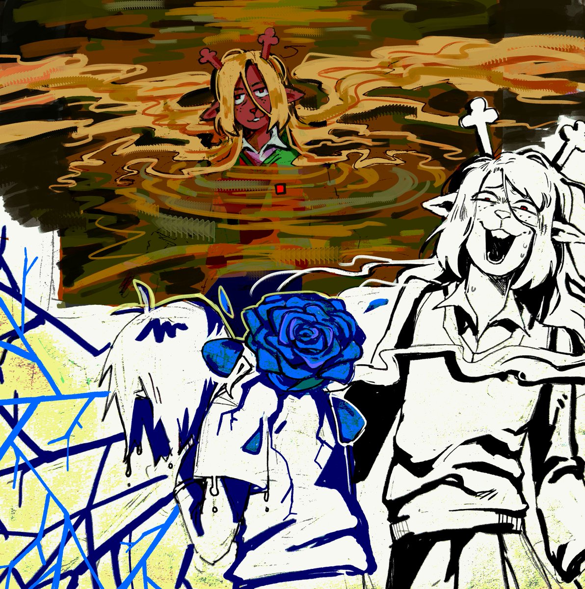 miIkpal's tweet photo. #deltarunespoilers  (chapter 5 weird route)
shattered https://t.co/6OHtGqtypO