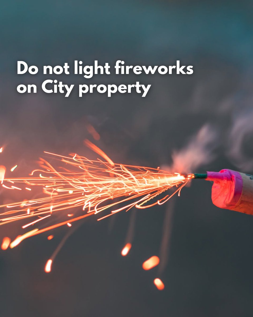 CityofPickering's tweet photo. Fireworks can be dangerous🎇⚠️

🚫Fireworks are not allowed on City property.

Fireworks are allowed on private property on Canada Day.

If lighting fireworks on your own property, you should🔽

✅Only light one firework at a time when flat on the ground. NEVER light a firework in your hand or re-light duds.

✅Keep a water source close by (hose or pails of water).

☎️Reports can be made to the City's Customer Care Centre at 905.683.7575 or the Durham Regional Police Service non-emergency line at 1.888.579.1520.

#PickeringFire #FireSafety
