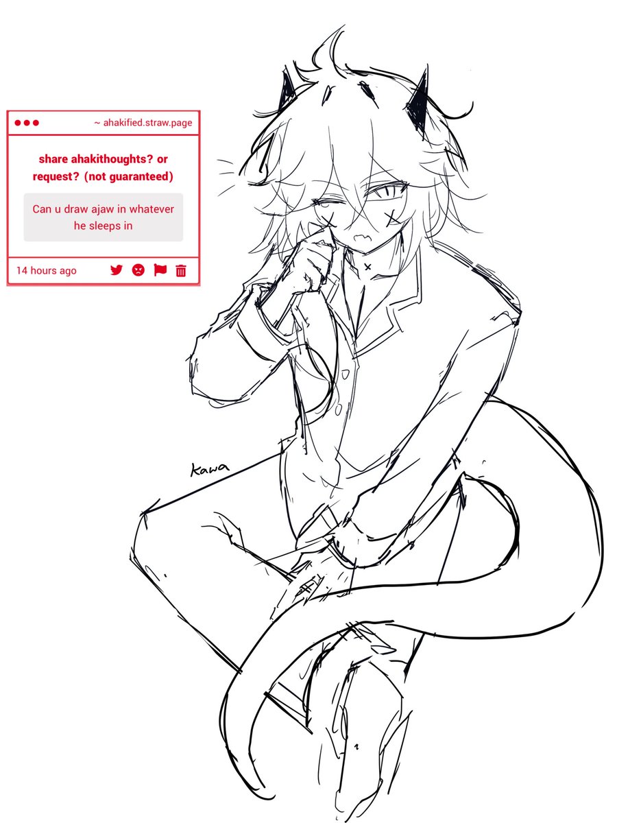 ahakified's tweet photo. this looks like fanservice lol ... i think he'd sleep bare but i Cant Draw That!
#Ajaw https://t.co/2DXkX4CL3c