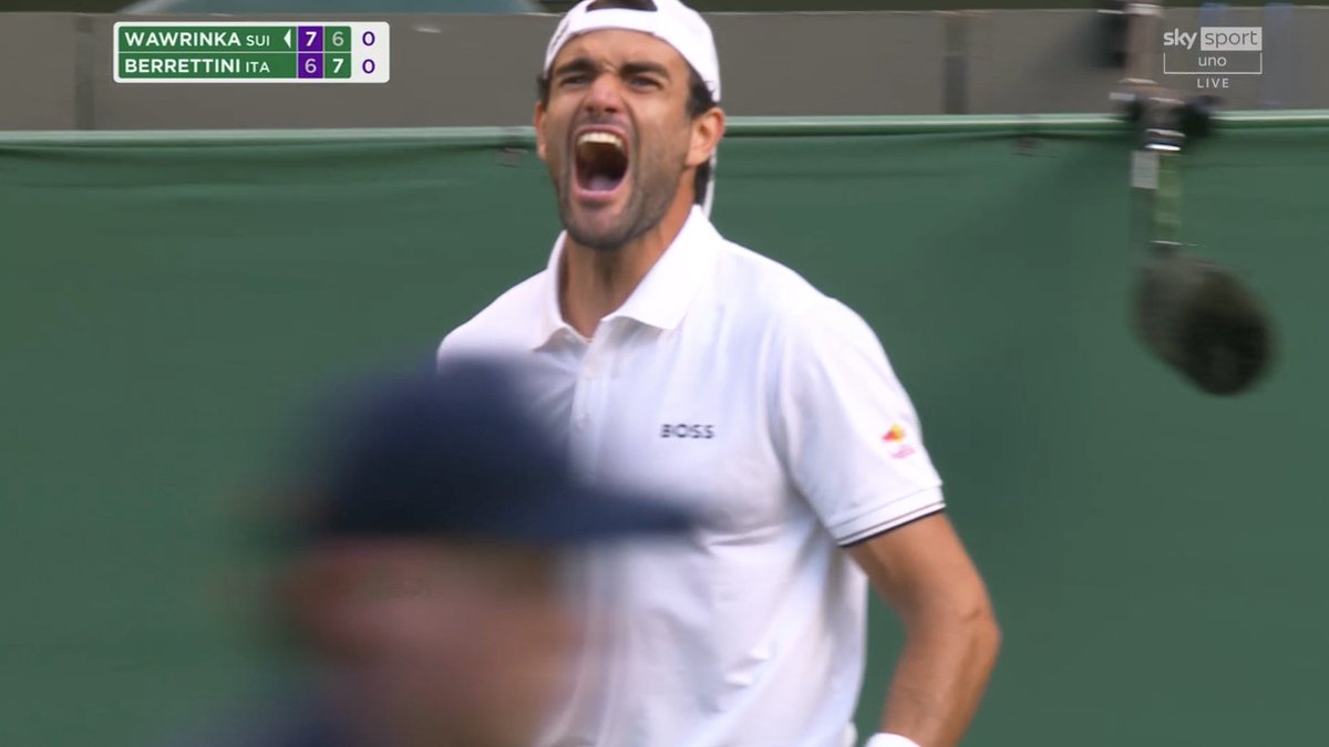 quindicizero's tweet photo. Berrettini vince un tie-break COMPLICATISSIMO, terminato 18-16, dopo aver salvato vari set point, pareggiando I conti contro Wawrinka 🇮🇹

Che tie-break.

Che partita.

FORZA! https://t.co/w1K8ktil7V