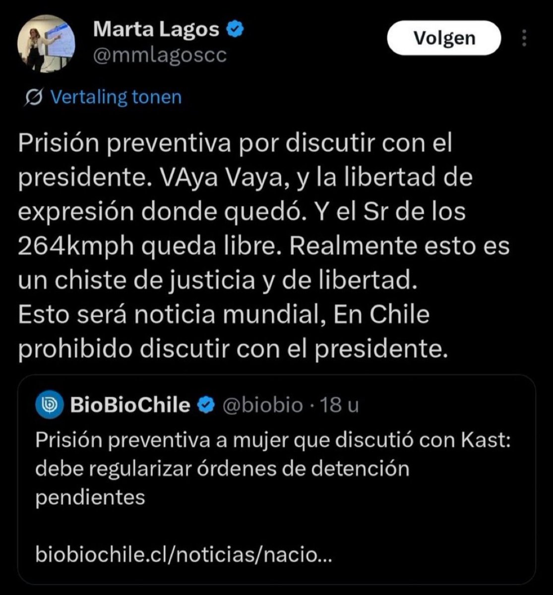 TheYellowOrt's tweet photo. No Marta, por las canillas del mono, siempre lo mismo...

La señora está presa por tener ordenes de detención pendientes por estafa. Lo de la pelea con Kast es casualidad no más. https://t.co/JOyeb9CBRf