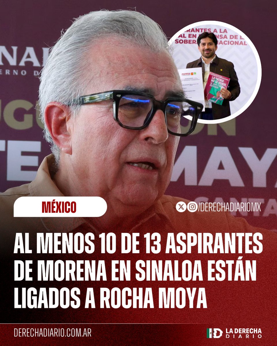 DerechaDiarioMX's tweet photo. 🚨🇲🇽 | NO QUIERE SOLTAR SINALOA: Al menos 10 de los 13 morenistas aspirante a la gubernatura sinaloense están ligados al narcogobernador Rubén Rocha Moya, prófugo de la justicia estadounidense por nexos con un cártel terrorista, reveló el periodista Víctor Hugo Arteaga. https://t.co/MpQq85ugCy
