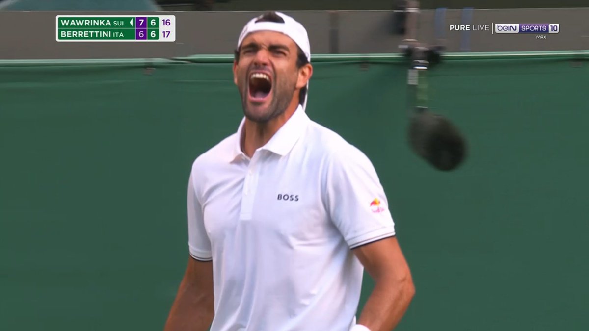 BastienFachan's tweet photo. MATTEO BERRETTINI TAKES A 18-16 SECOND SET TIEBREAK AGAINST STAN WAWRINKA! https://t.co/8cn9mrt0Si