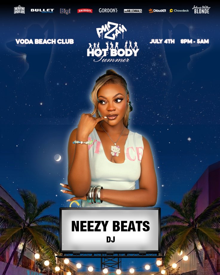 pm2am_'s tweet photo. You absolutely don’t want to miss NEEZY’s Set! She’s setting the mood at #pm2amhotbody this weekend!🔥💜

https://t.co/ELmJC68OOL https://t.co/JsHlxhG335