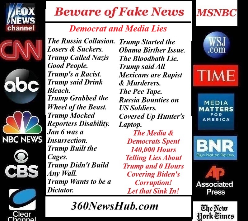 360newshubcom's tweet photo. @krassenstein @DemonFramed Never Trust the Democrats or the Media, they Lied about all of the Below Plus Much More!
-
How many Lies did Democrats, MSNBC, CNN, and MSM tell about Trump in 10 Yrs.?

Let's Start Here!
1. The Russia Collusion Lie in a Nutshell
https://t.co/G82ZgMEIKZ https://t.co/OIPjBZxf4s