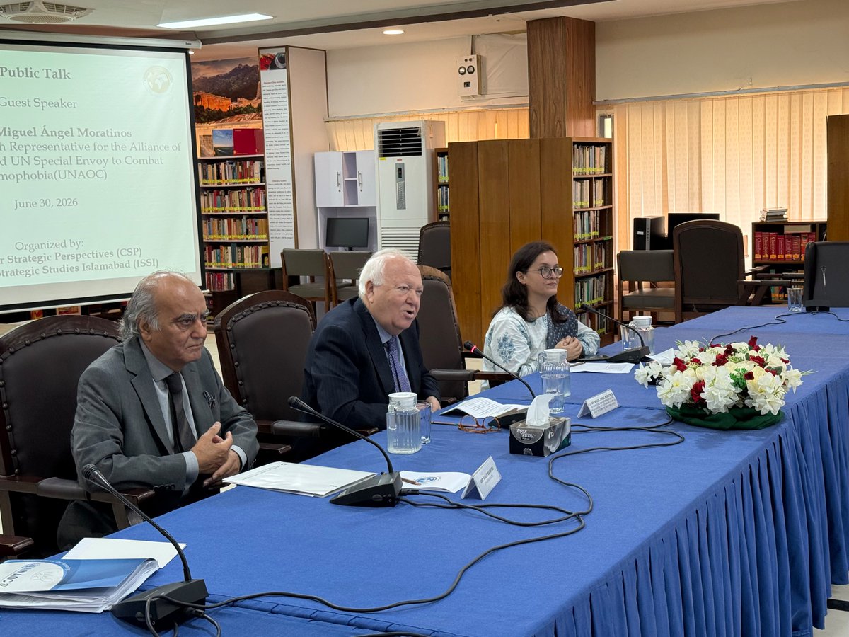UNAOC's tweet photo. @MiguelMoratinos @CISS_Islamabad @ISSIslamabad "When hatred against Muslims is tolerated or normalized, it erodes the principles that underpin peaceful and inclusive societies based on human rights.” — USG @MiguelMoratinos at @CISS_Islamabad @ISSIslamabad https://t.co/mdsxmNEpnj
