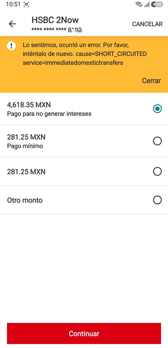 EVANCITE's tweet photo. @HSBC_MX ayer por la noche su app no me permitió realizar mi pago y era el último día espero que no se generen las comisiones correspondientes por el supuesto impago #fallo #bancos https://t.co/MzjHdD6vEG