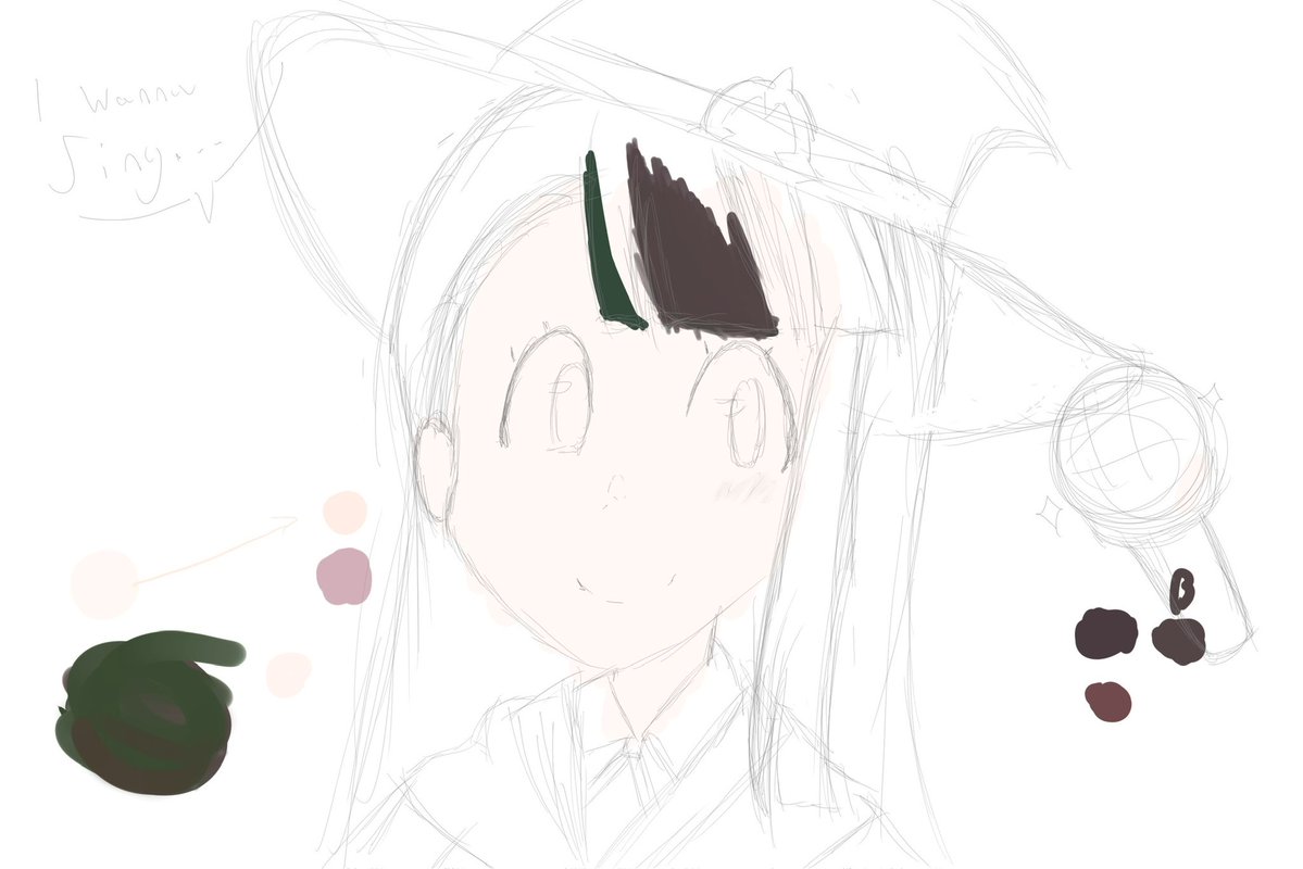 mAshroom177's tweet photo. I feel like posting some old art except just ighnore the green on Akko’s hair idk what I was doing.. https://t.co/VQaJpodYOw