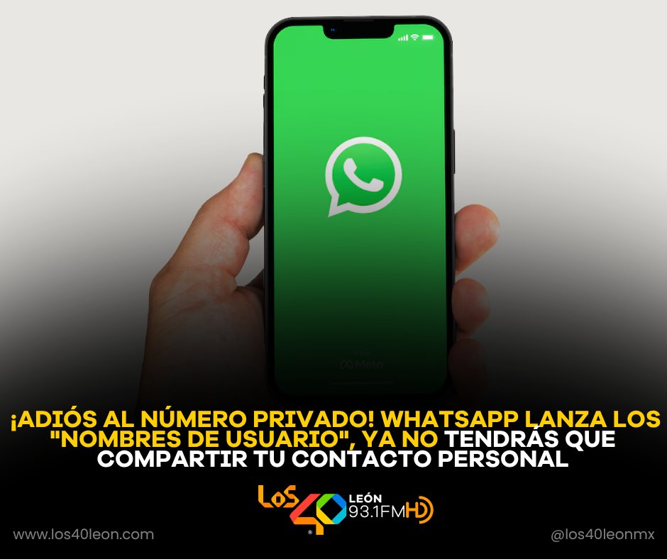 los40leon's tweet photo. ¡Atención, usuarios! #WhatsApp acaba de lanzar la actualización más esperada de los últimos años. Se acabó eso de tener que darle tu número personal a todo el mundo (o lidiar con gente que no quieres que te encuentre tan fácil). 📱🚫

https://t.co/BLwMCHILPF https://t.co/RGLBMb4AJO