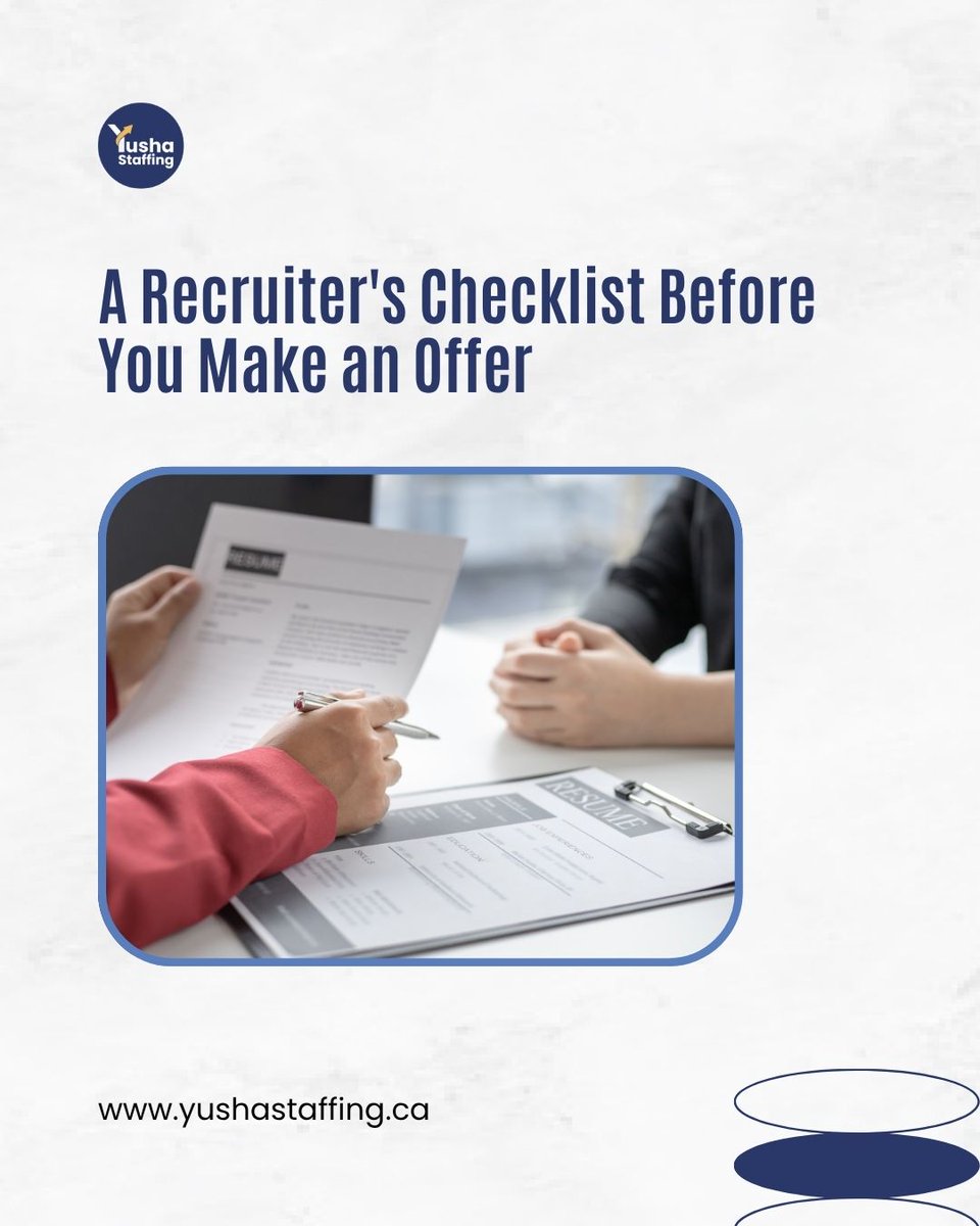 YushaInfo's tweet photo. One rushed offer can cost you months. ✅
#Recruitment #HiringTips #HRLeaders #TalentAcquisition #StaffingAgency
#HiringProcess #RecruiterLife #HRTips #HiringNow #TalentManagement https://t.co/NdDVM2JYwK
