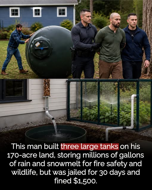 Did you know that you can't haverst water in some countries? 🌧️🌿🪣 He collected rainwater on his own land. It landed him in jail. For years, Oregon landowner Gary Harrington built three