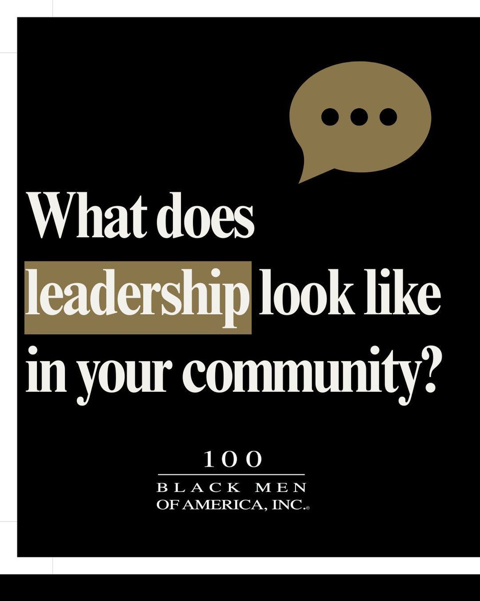 100BlackMen's tweet photo. Leadership looks like mentorship, service, accountability, and creating opportunities for the next generation. It’s found in our homes, schools, businesses, churches, and communities through those willing to lead with purpose and make an impact beyond themselves.

#100BlackMen https://t.co/DLgl4ueK2J