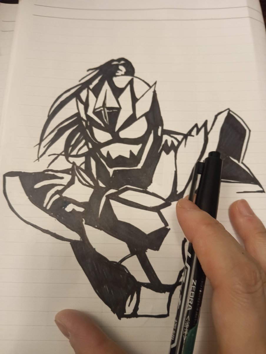 kikuyosi_maggie's tweet photo. 描いたり縫ったりしてて……息抜きに描こうと突然思いついたのでポーズはトレスです。

カッコイイ
（難しかった） https://t.co/lHGILd3qoF