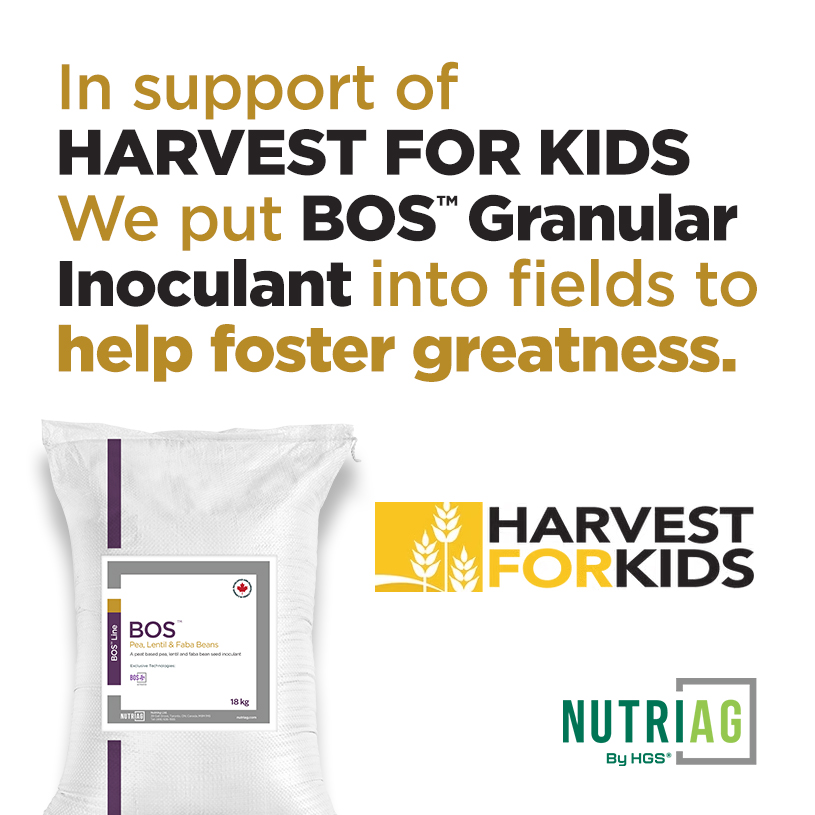 NutriAg's tweet photo. Growing strong crops starts with healthy soils + strong communities. Proud to support Harvest For Kids by applying BOS™ Granular Inoculant in their field. Soil microbes support nutrient cycling + root zone activity. Honoured to be part of this initiative. #HarvestForKids #CdnAg https://t.co/jgiHxtmhXK