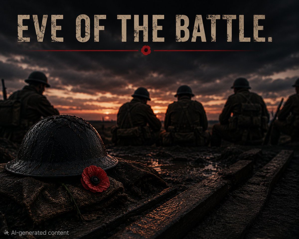 Lee_MJ_Chapman's tweet photo. Tonight is the eve of the Battle of the Somme.

As darkness fell on 30 June 1916, thousands of British soldiers sat in the trenches.

Some cleaned their rifles.

Some wrote one last letter home.

Some tried to sleep.

Many wondered what tomorrow would bring.

None of them knew that for so many, it would be their last night on Earth.

At dawn on 1 July 1916, they climbed from the trenches and into one of the bloodiest battles in British military history.

Tonight, 110 years later, we remember not just those who fell on the first day, but every soldier who fought at the Somme.

They were sons.

Brothers.

Fathers.

Friends.

Tomorrow, we remember them.

🌺 Lest We Forget.