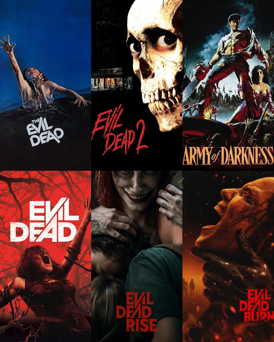 screenscaps's tweet photo. Pôsteres principais dos filmes de Evil Dead 🔥 https://t.co/hNnzXxiPGf