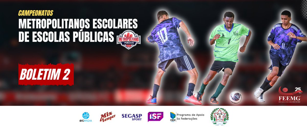 FEEMG_oficial's tweet photo. Campeonatos Metropolitanos Escolares de Escolas Públicas/2026.

Publicado o Boletim 2.

https://t.co/z9QMc5bcgj https://t.co/OGmf8GwTNl