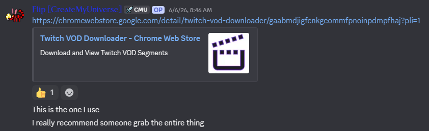 falter_xv's tweet photo. Hello, @TwitchSupport I am requesting an urgent Trust & Safety review regarding an active, coordinated campaign of off-service harassment, ban evasion, and stalking targeting my Partner channel by the user behind [https://t.co/bJBE6tM5Ad]

This account operator has a history of targeting me, including a 2022 Twitch ban for severe homophobic slurs/hateful conduct. Their associate, "bambiibop," was just banned by Twitch on June 28, 2026, after attempting to dox me inside a channel unban request. Please see evidence of their hateful conduct as documented in video + audio form here: https://t.co/D7CNzQXdEf

Despite these prior bans, this network continues to evade restrictions by organizing on Discord to systematically scrape my copyrighted broadcast data using specialized extensions, explicitly bypassing privacy configurations to extract private, unpublished, and public VODs without my consent, openly organizing this extraction on Discord to other creators and malicious users, all of whom I have banned from interacting with my channel, live vods, and streams (evidence in images.)

Furthermore, this network is weaponizing false system flags to maliciously disrupt my broadcasts and has explicitly issued doxxing threats regarding my physical address and personal info (images.) 
I request an internal escalation into their channel.