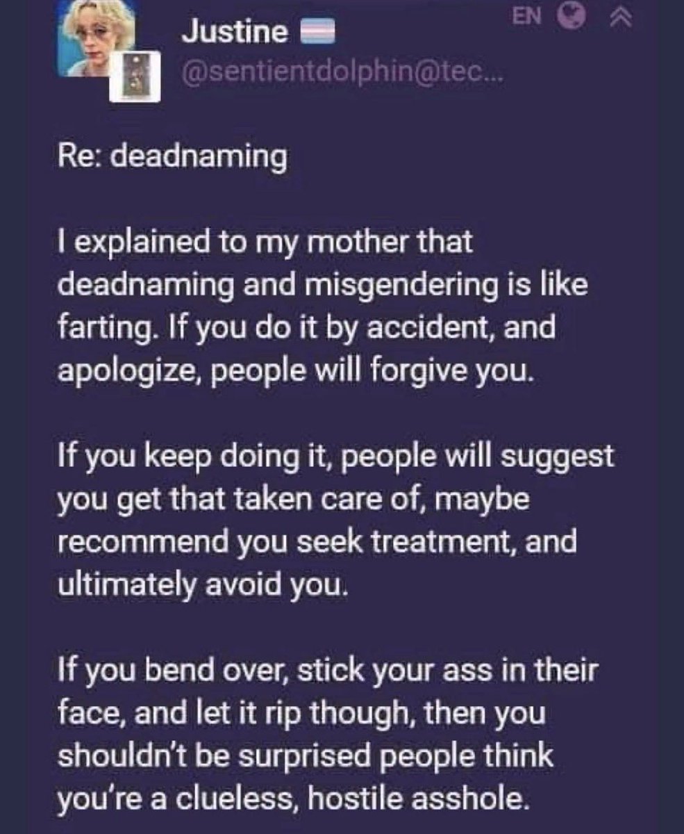 RachaelUnedited's tweet photo. Very clever #deadnaming #trans https://t.co/iYau6Y40Ed