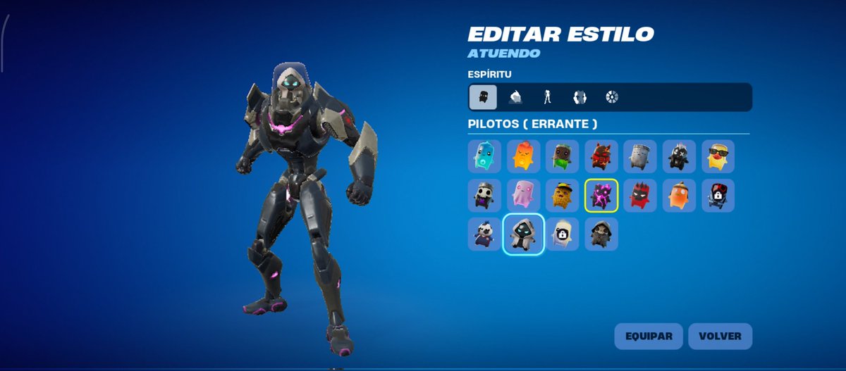 pecas_04's tweet photo. @Spogmenzim @rlmercury En la sección de espíritus se llama "Aura", en los estilos de la skin se llama "Errante" 🙃 (lo tengo en español LA) https://t.co/pFcV2goQCT
